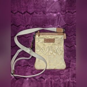 Coach Yellow Jacquard Crossbody Bag